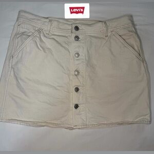 Levi's Cream Button-Up Skirt